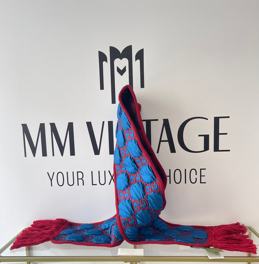 Sciarpa GG Trapuntata blu/rossa Gucci