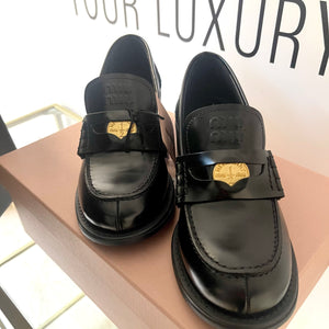 Mocassini in pelle spazzolata Miu Miu