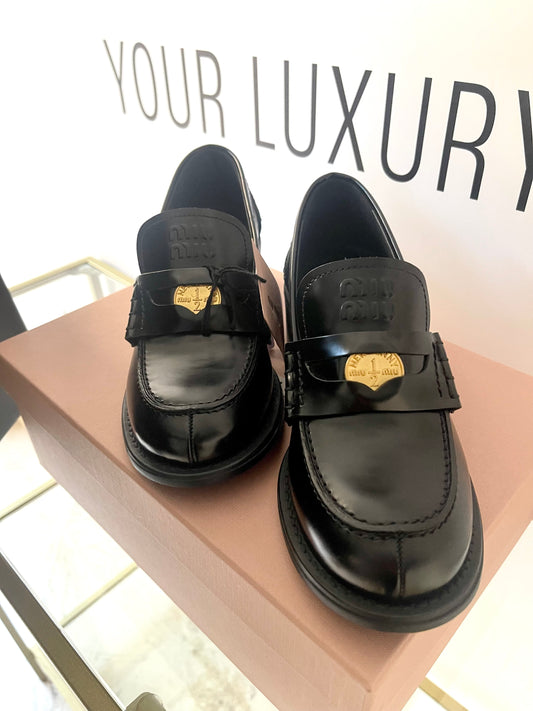 Mocassini in pelle spazzolata Miu Miu