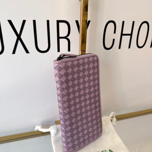 Portafoglio con zip viola Bottega Veneta