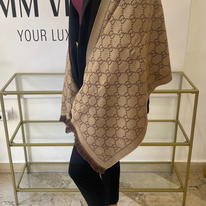 Sciarpa GG jacquard sabbia/marrone Gucci