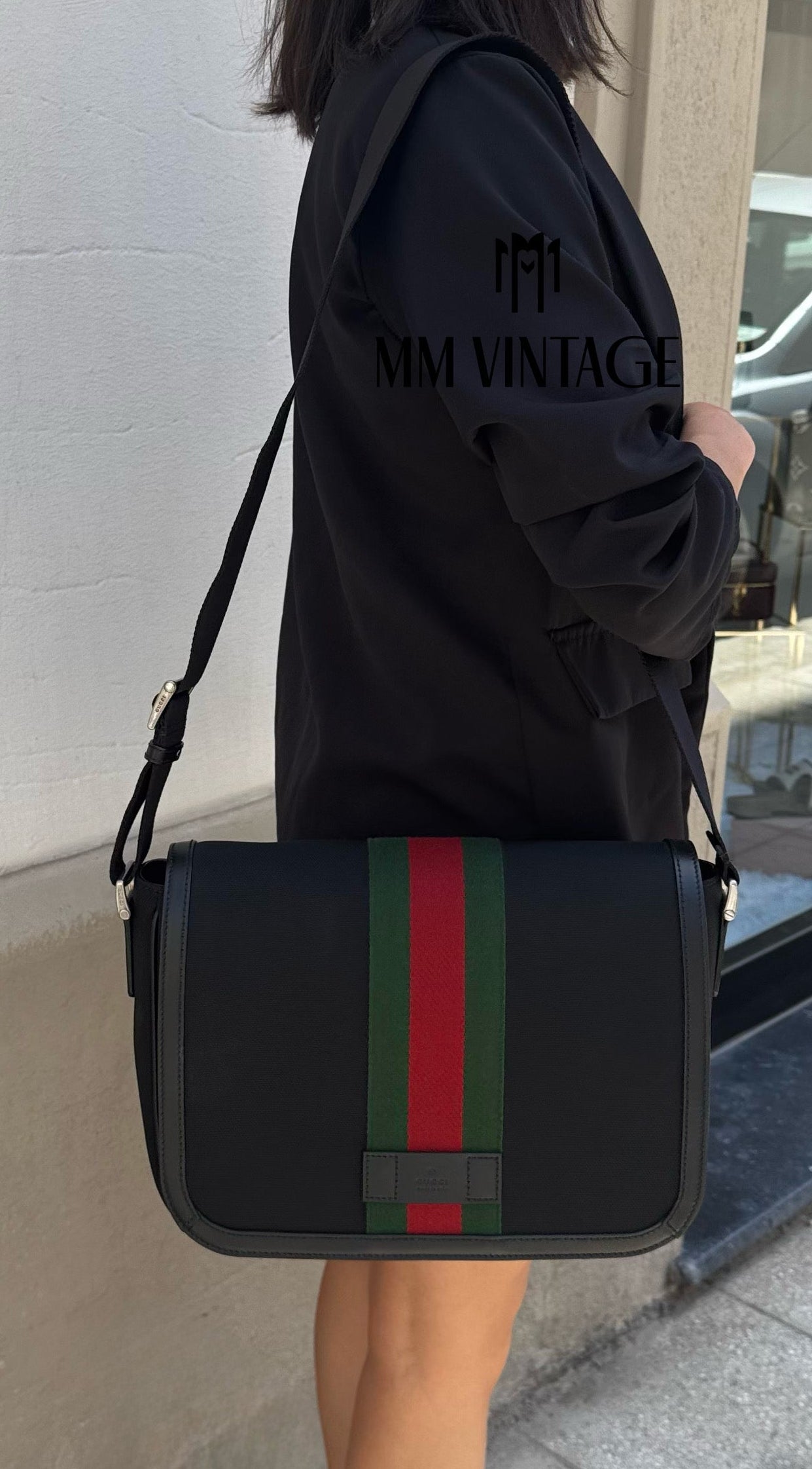 Borsa Techno Web Stripe Gucci