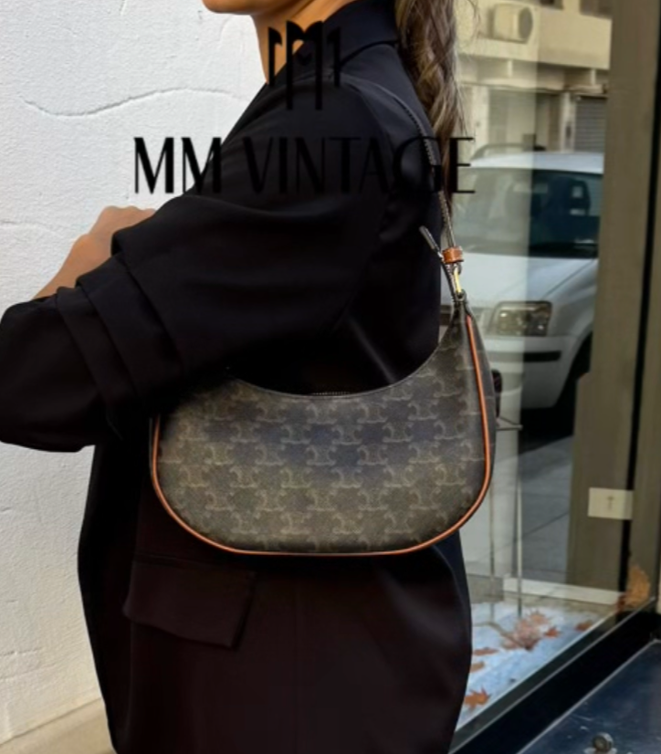 Borsa Ava in Tela Triomphe e Pelle Di Vitello Celine