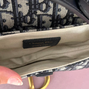 Borsa Mini Saddle Jacquard blu Dior