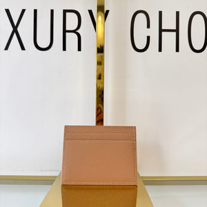 Portacarte in pelle martellata Saint Laurent beige scuro