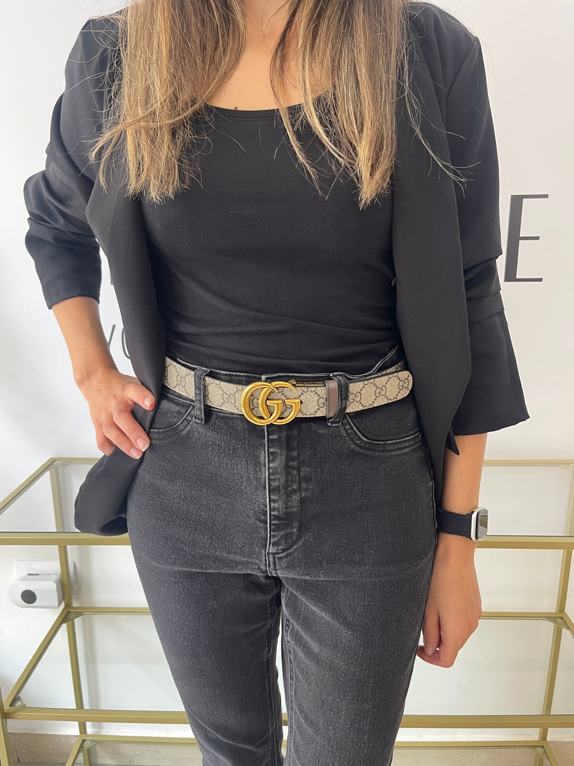 Cintura reversibile GG Marmont Supreme 3 cm Gucci