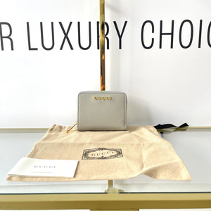 Portafoglio con logo Gucci grigio chiaro