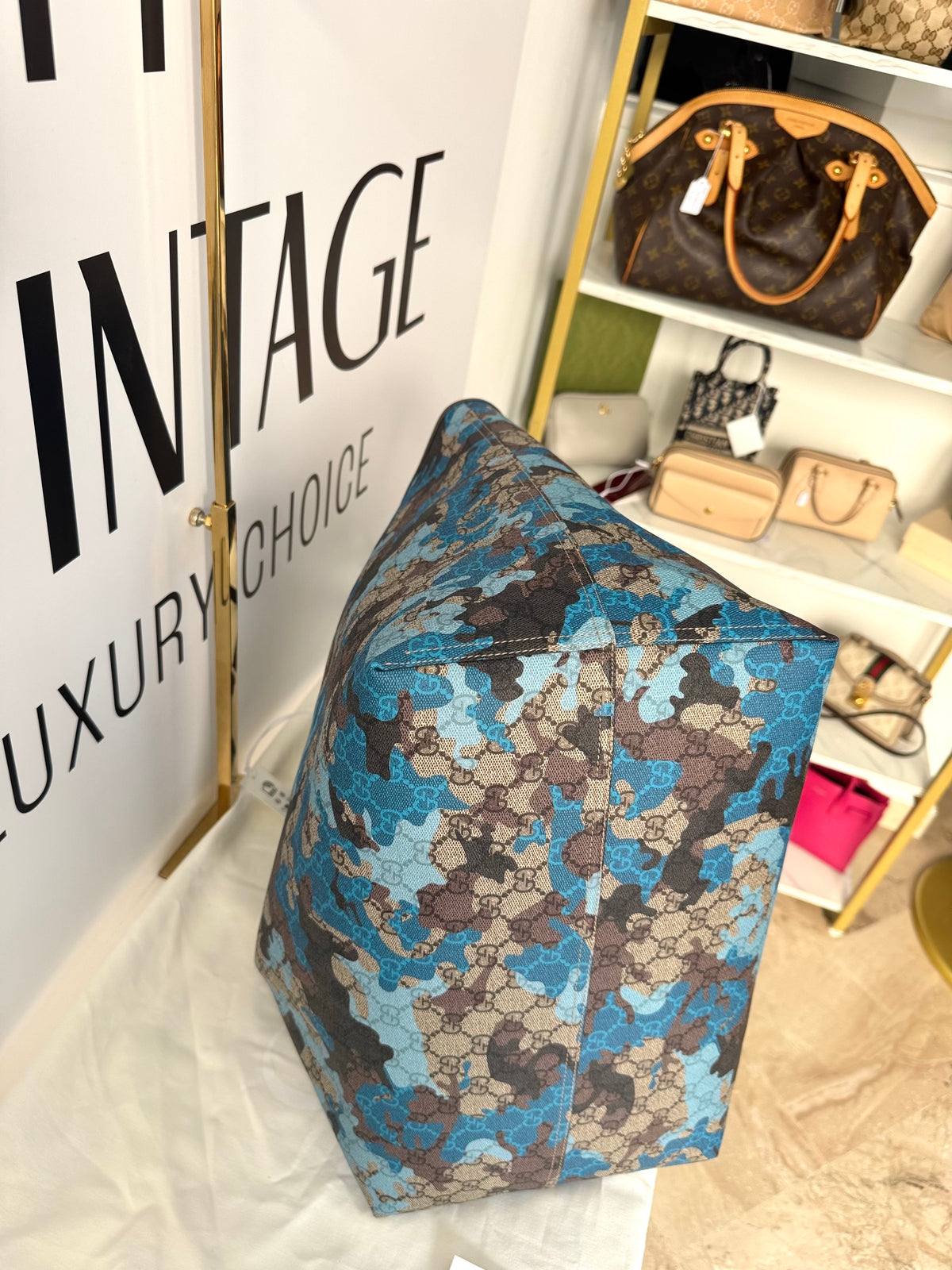 Borsa Shopping Camouflage GG Supreme Gucci