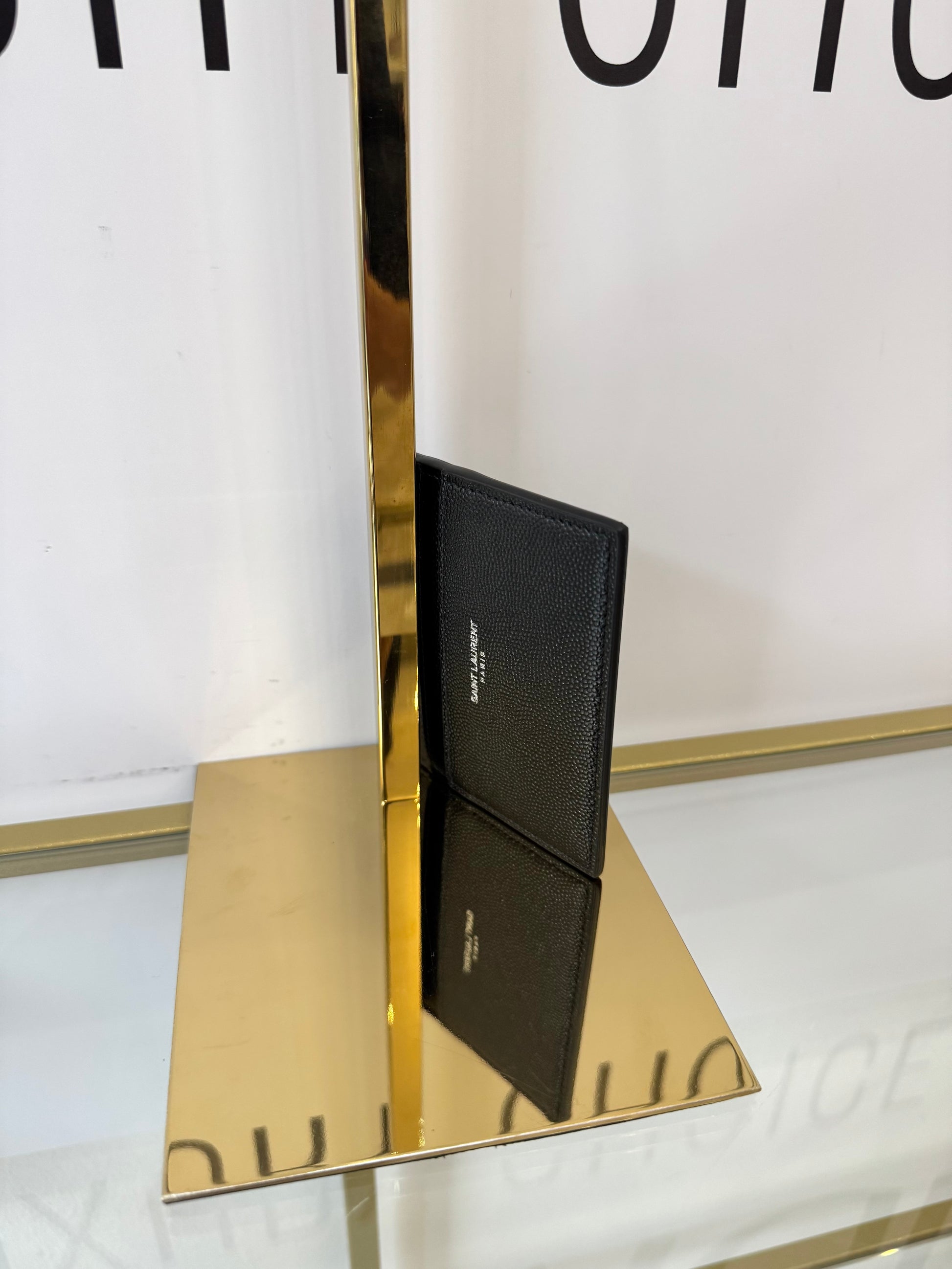 Portacarte in pelle martellata Saint Laurent nero