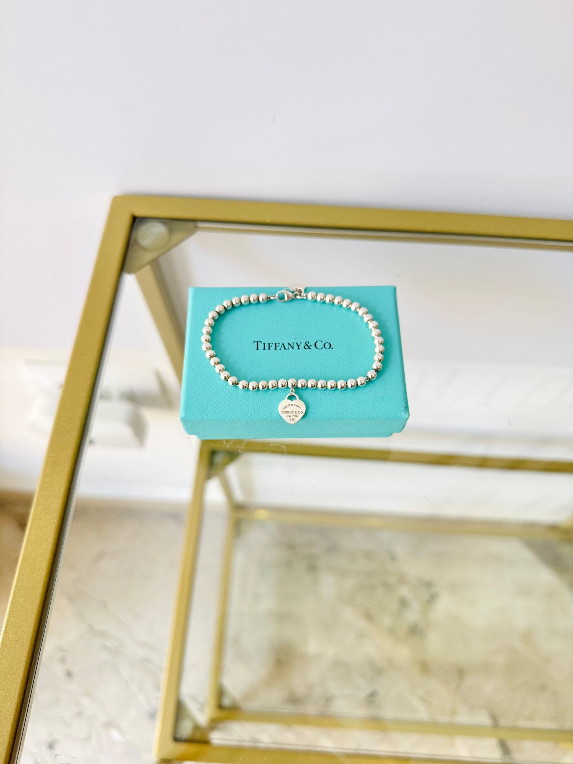 Bracciale Bead cuore mini smaltato Tiffany