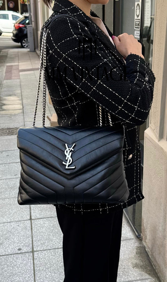 Borsa LouLou Medium black hw argento Saint Laurent