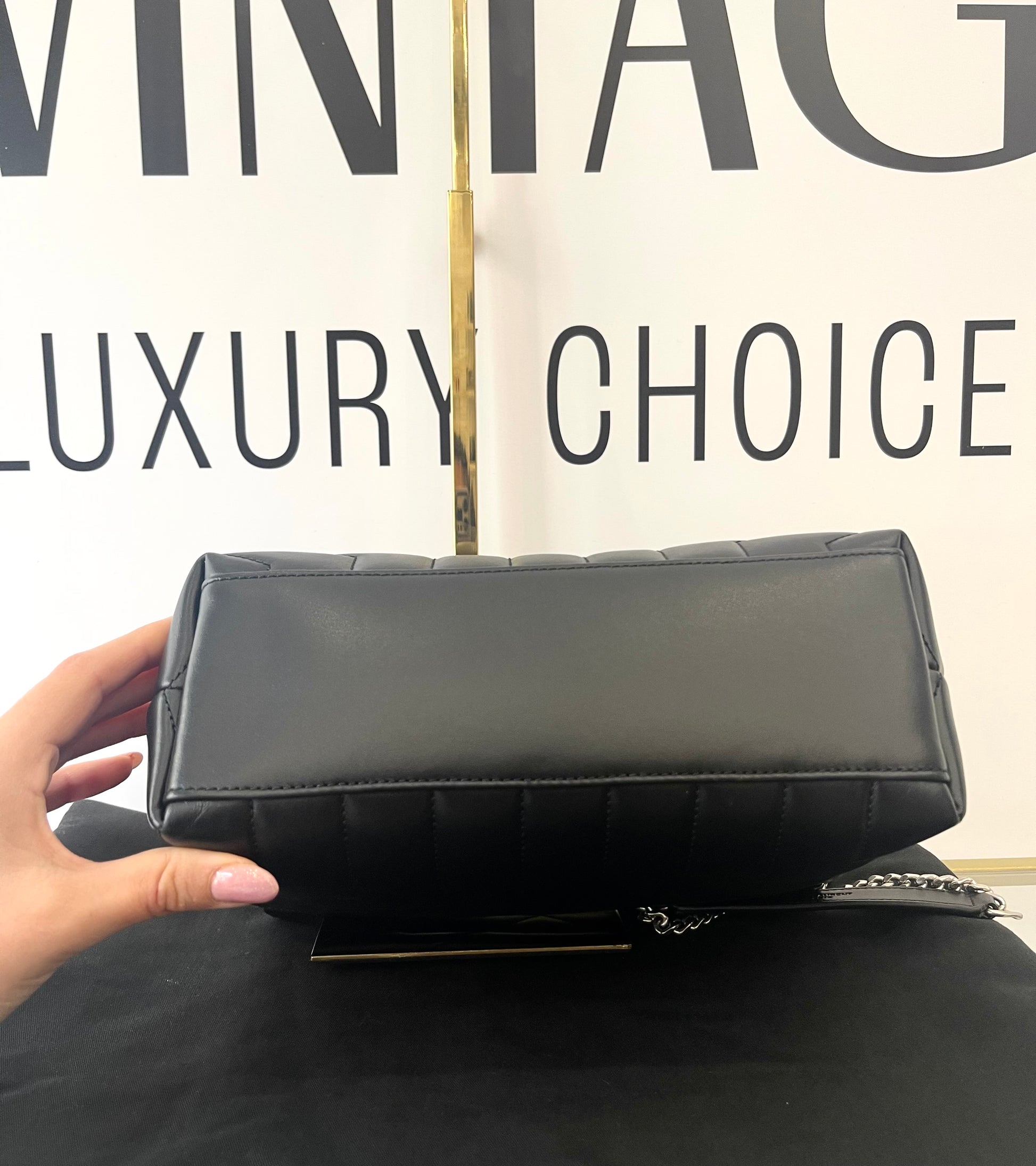 Borsa LouLou Small black hw argento YSL