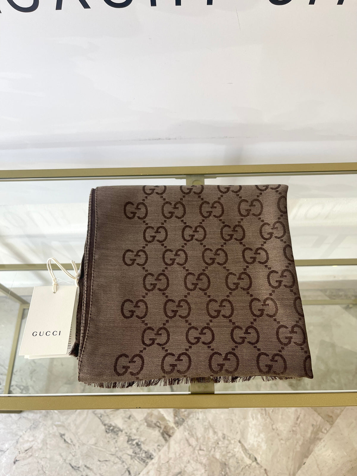 Stola GG in Lana e Seta Reversibile Gucci