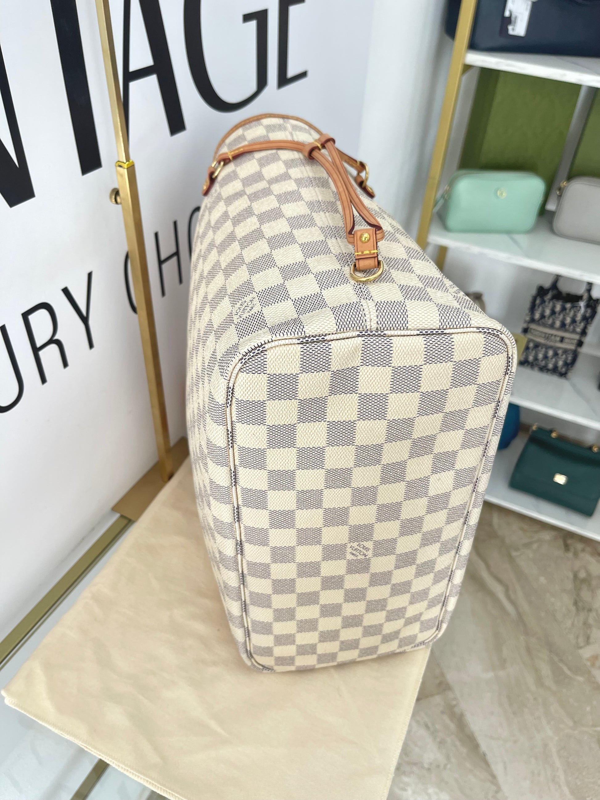 Borsa Neverfull MM Damier Azur Louis Vuitton