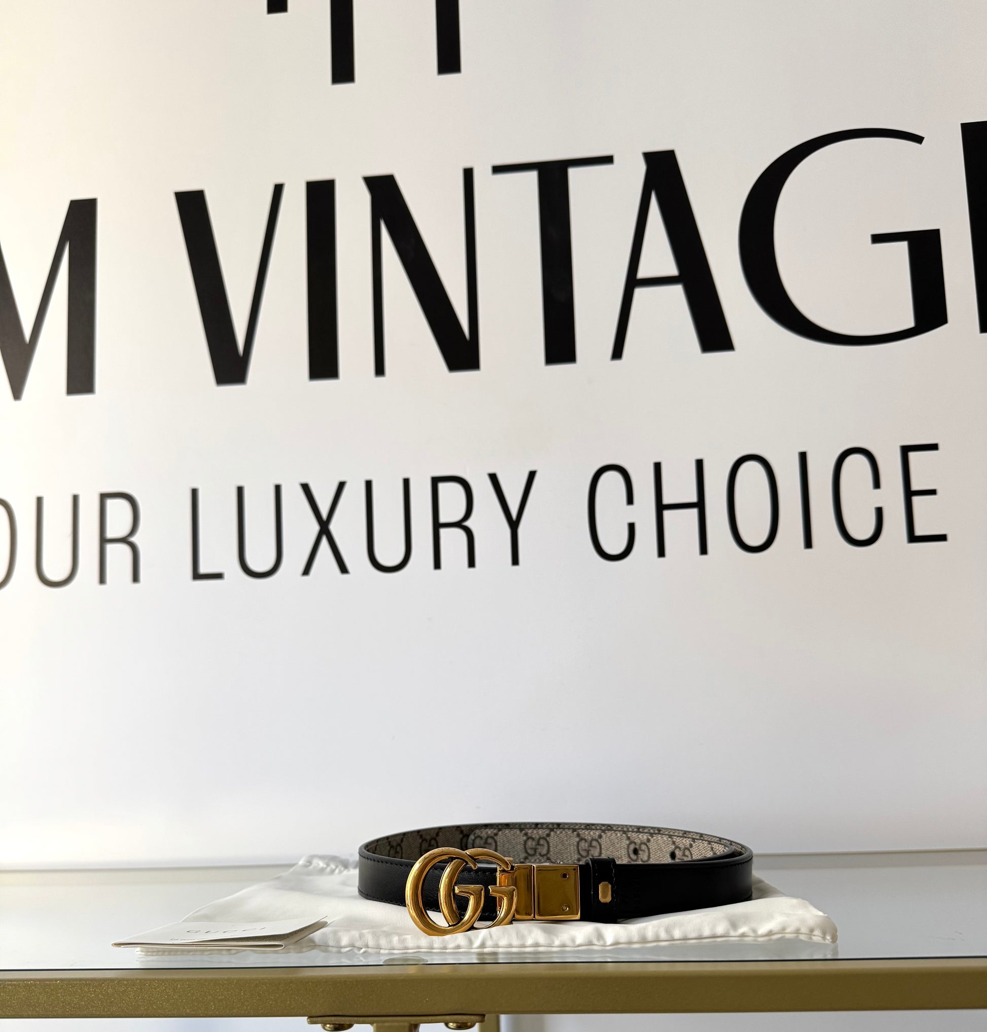 Cintura reversibile GG Marmont Supreme 2 cm Gucci