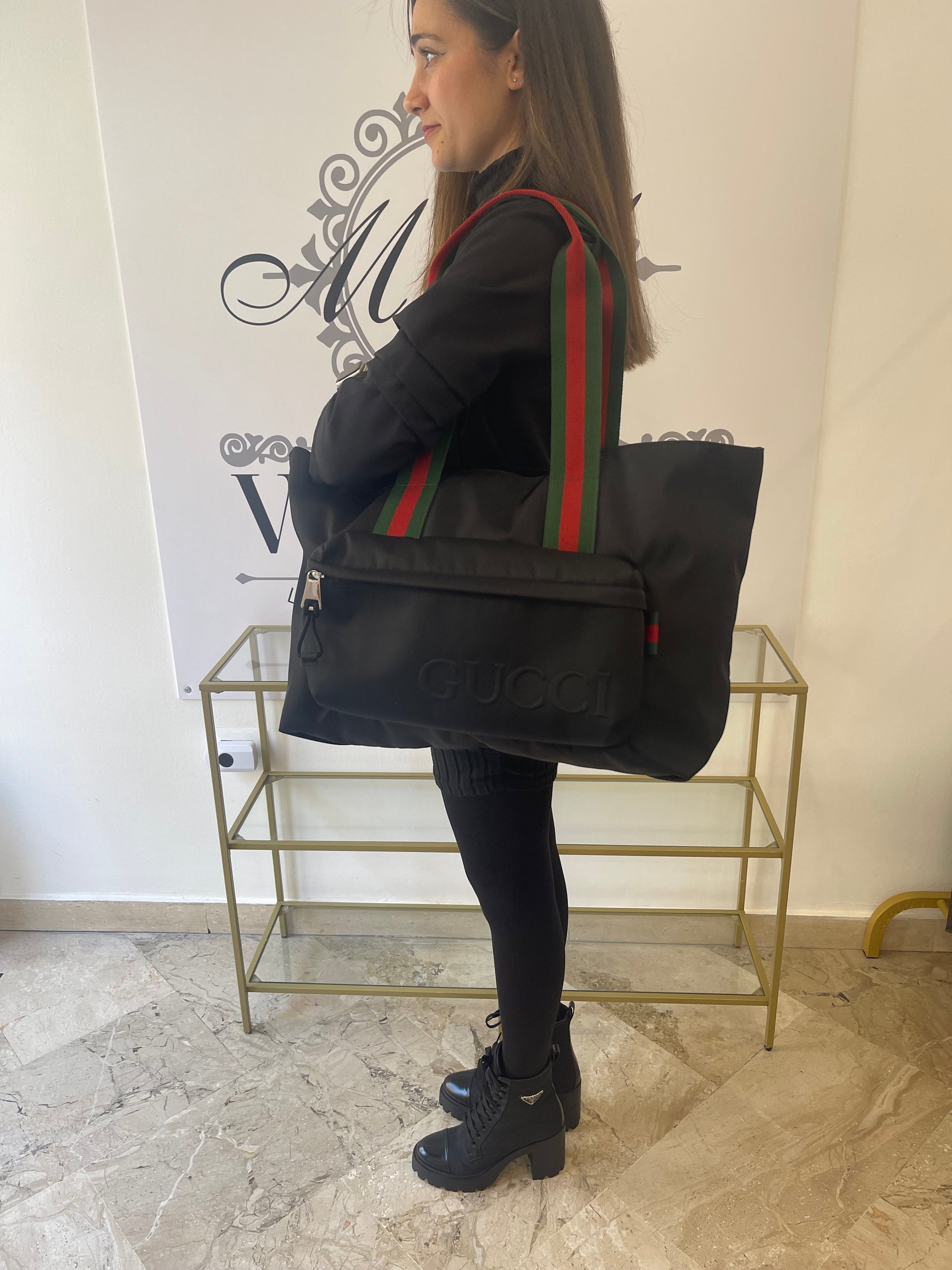 Borsa Shopping in nylon Gucci