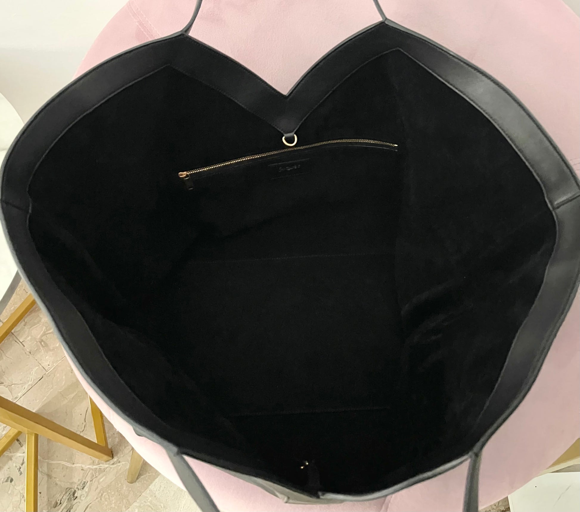 Tote Bag Y maxi in pelle martellata Saint Laurent