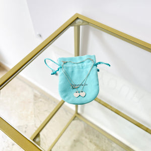 Girocollo cuori mini smaltato verde Tiffany