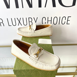 Mocassino in pelle avorio Gucci