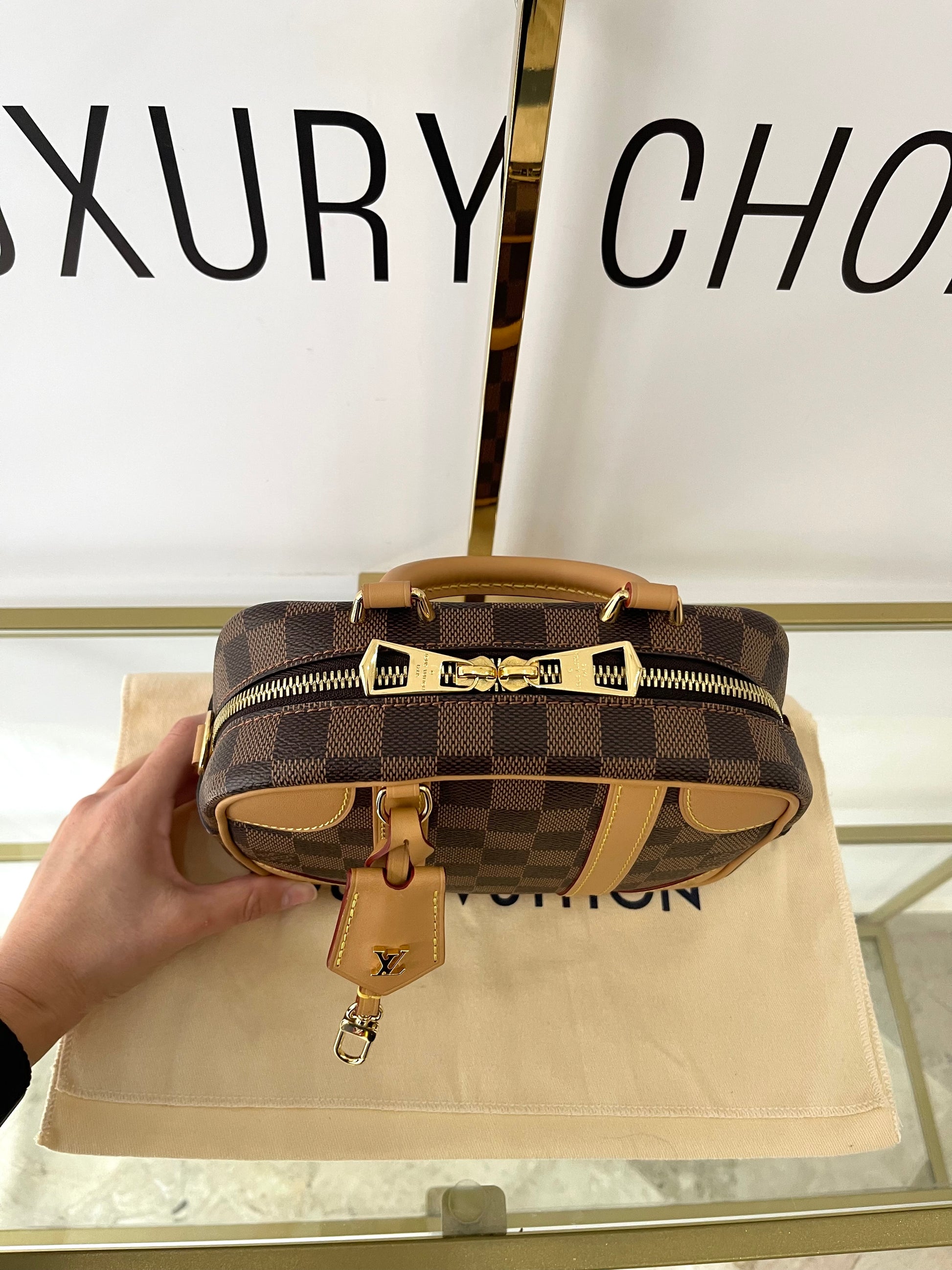 Borsa Valisette Souple BB Damier Ebène Louis Vuitton