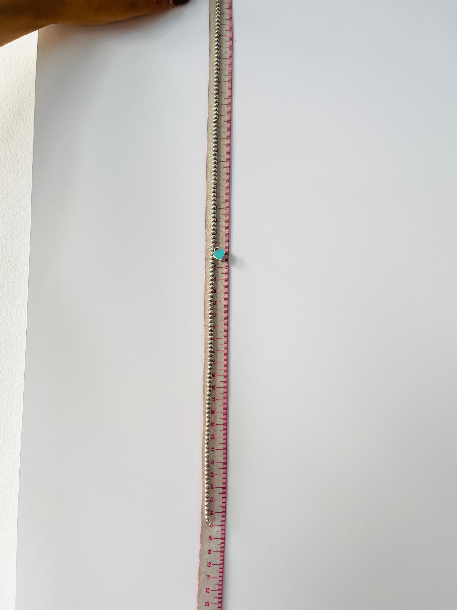 Collana Bead  cuore mini smaltato Tiffany