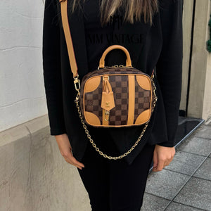 Borsa Valisette Souple BB Damier Ebène Louis Vuitton