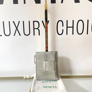 Portafoglio Cassette compatto argento Bottega Veneta