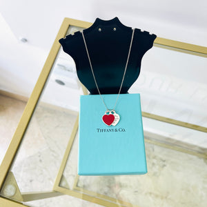 Girocollo Cuori Small smaltato rosso Tiffany