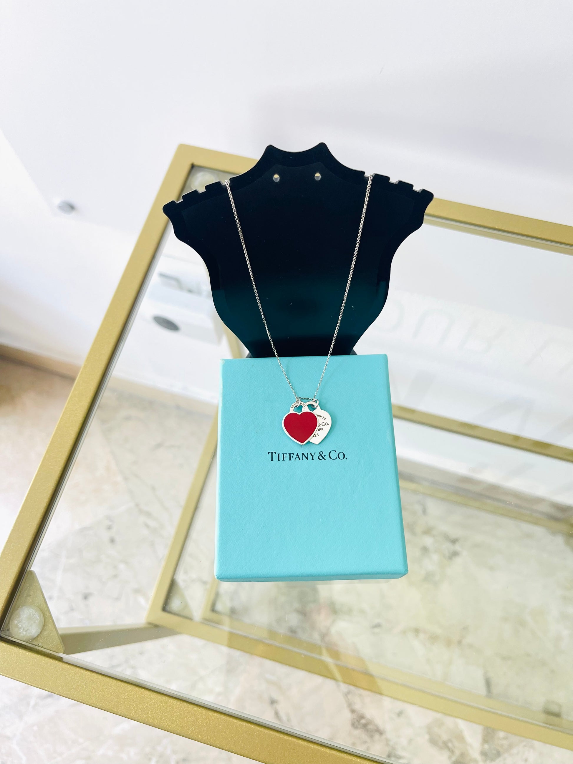 Girocollo Cuori Small smaltato rosso Tiffany