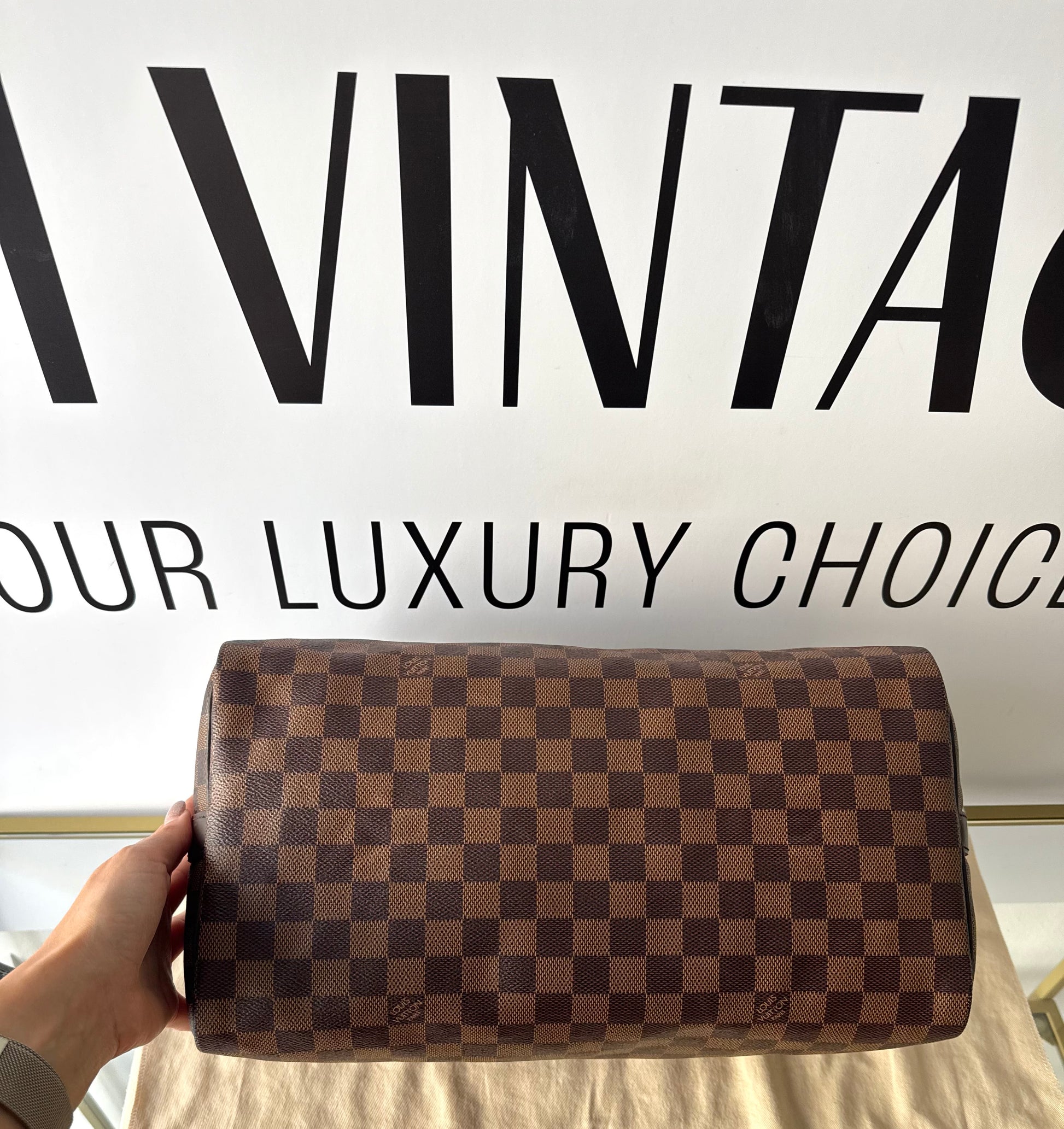 Borsa Speedy Bandoulière 35 Damier Ébène Louis Vuitton