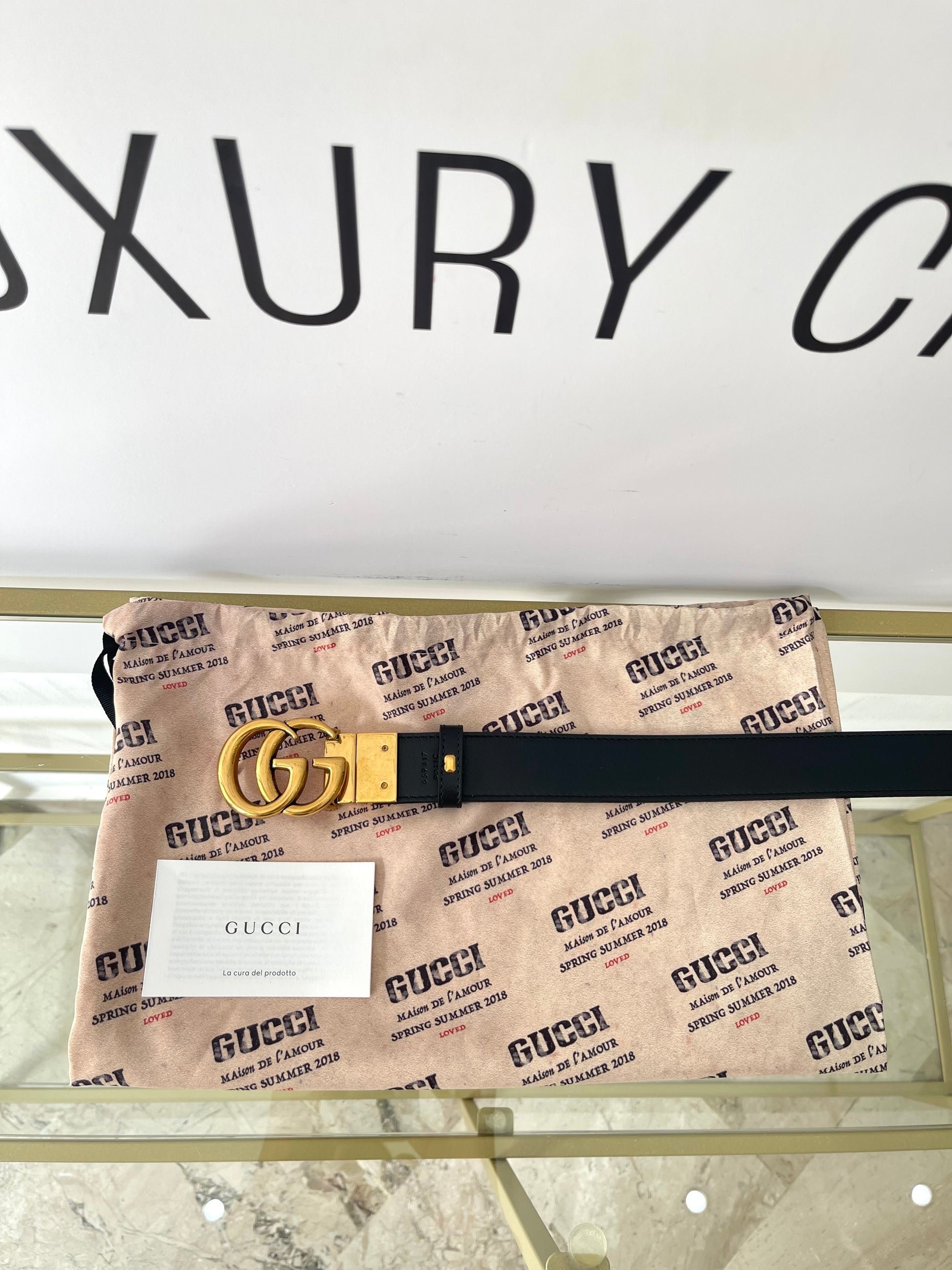 Cintura Reversibile GG Marmont Supreme 3 cm Gucci