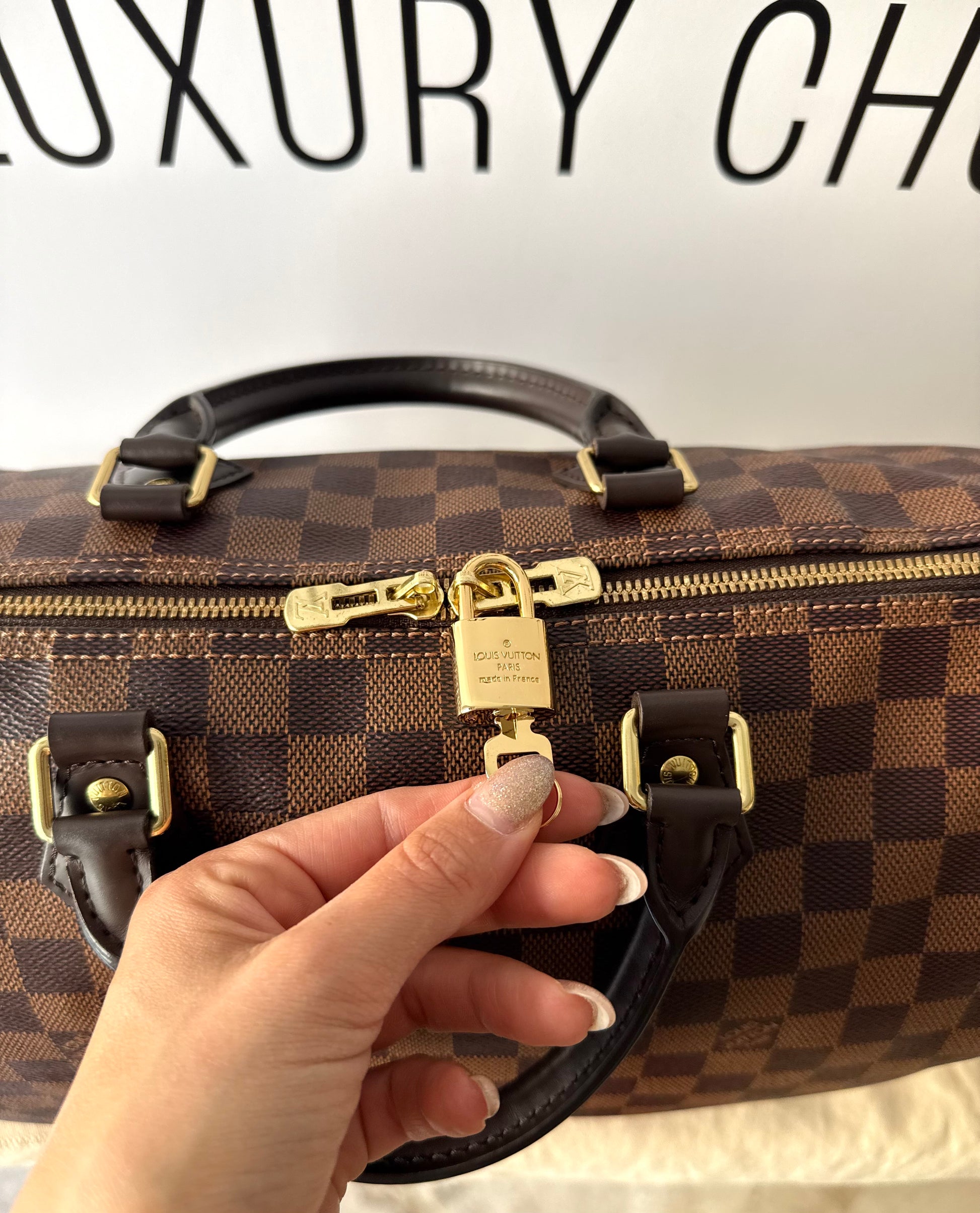 Borsa Speedy Bandoulière 35 Damier Ébène Louis Vuitton