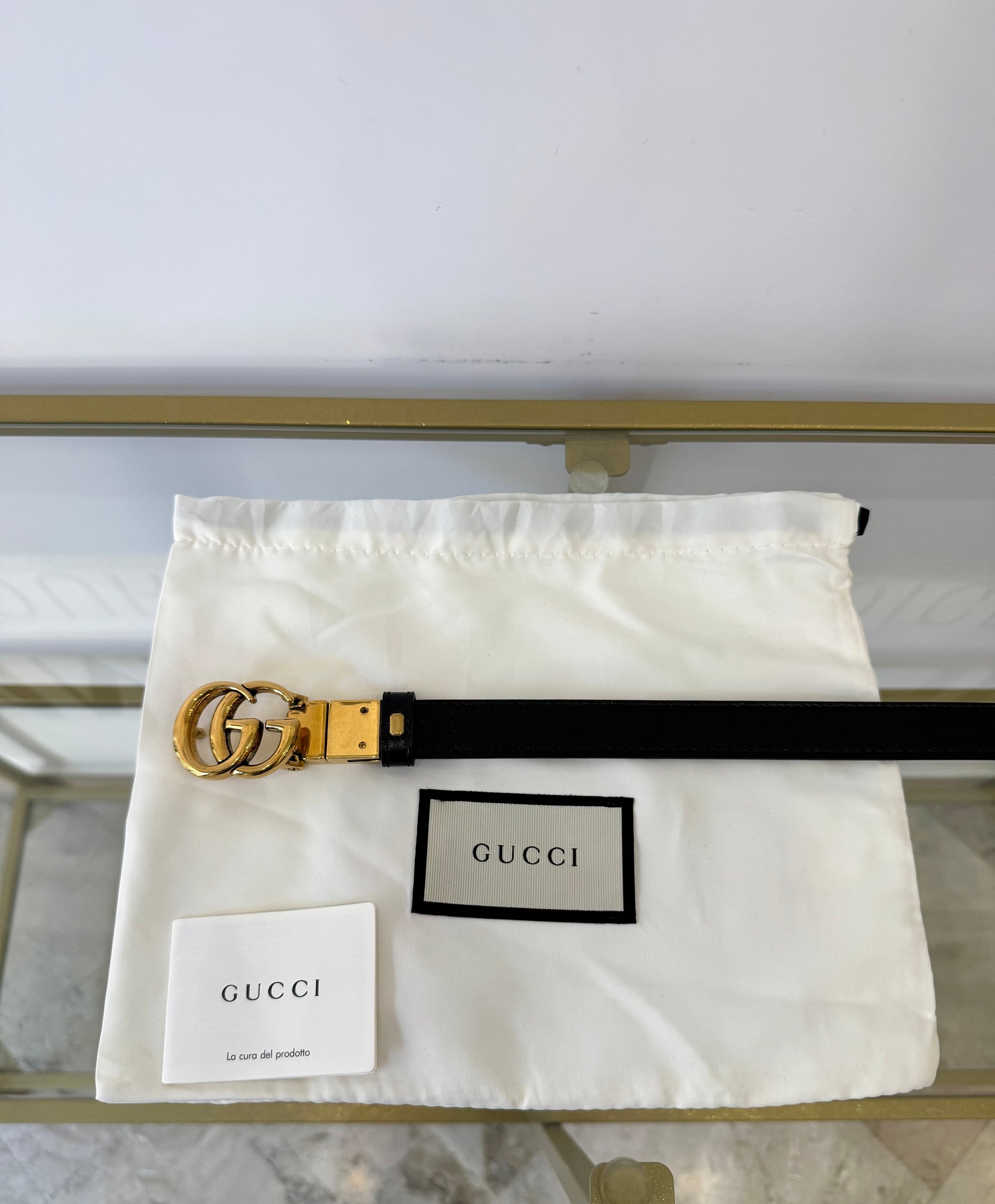 Cintura reversibile GG Marmont Supreme 2 cm Gucci