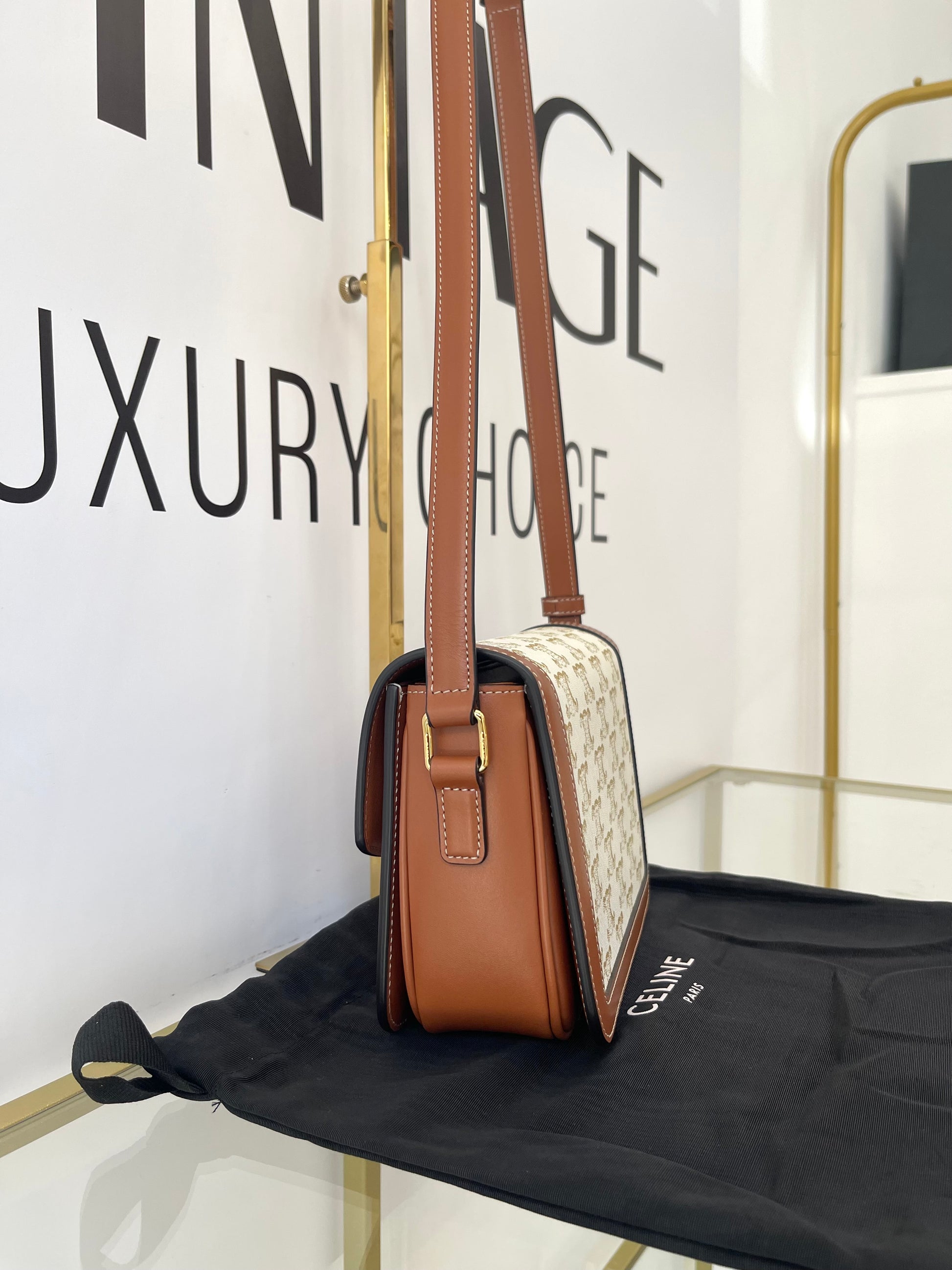 Borsa Teen Triomphe in tela Triomphe Celine