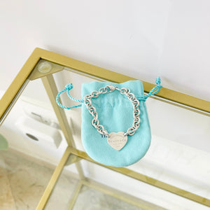 Bracciale a maglie cuore centrale M Tiffany