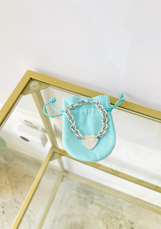 Bracciale a maglie cuore centrale M Tiffany