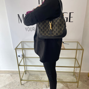 Borsa Jackie 1961 Denim Nero Gucci