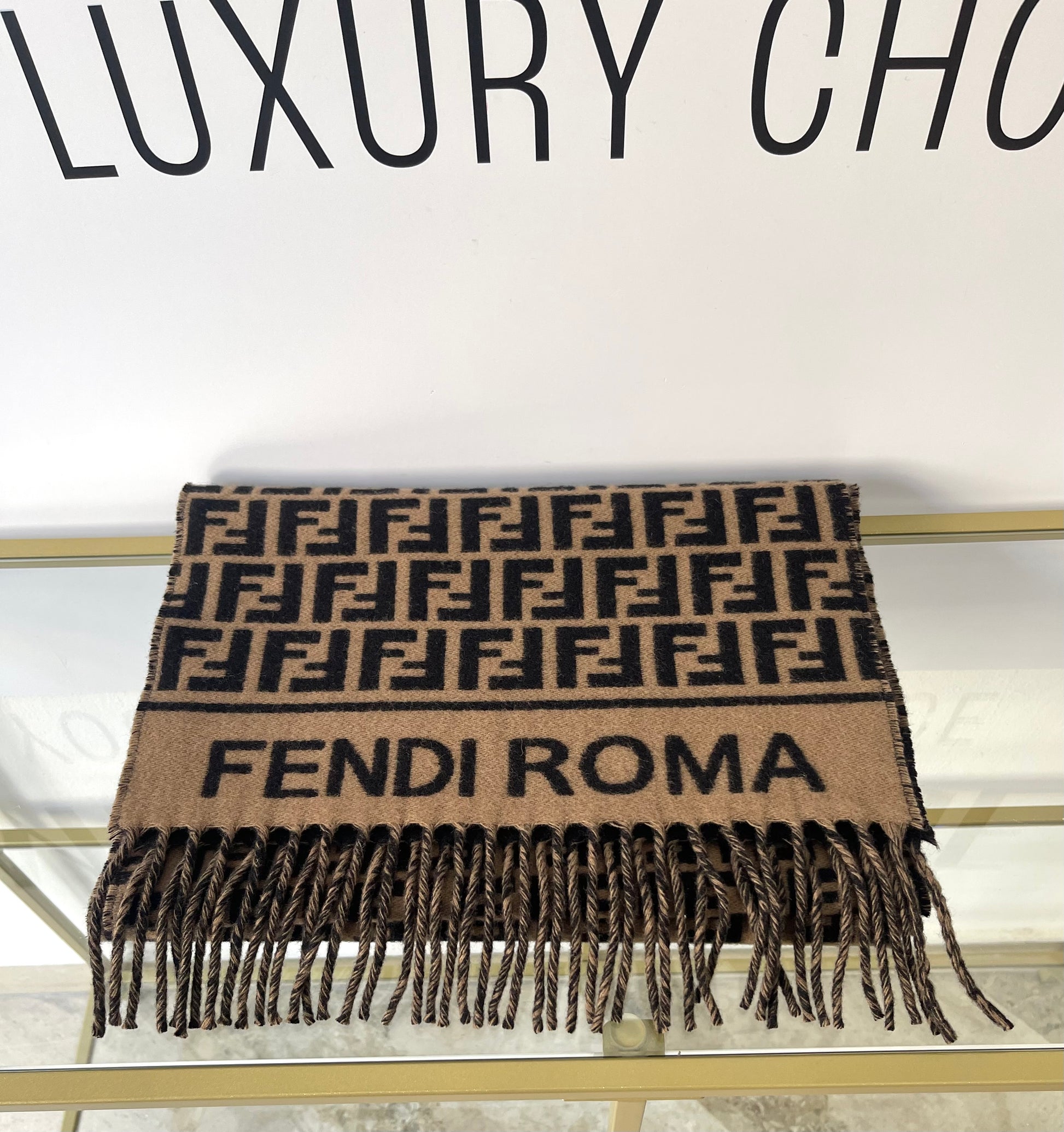 Sciarpa nero/tabacco Fendi