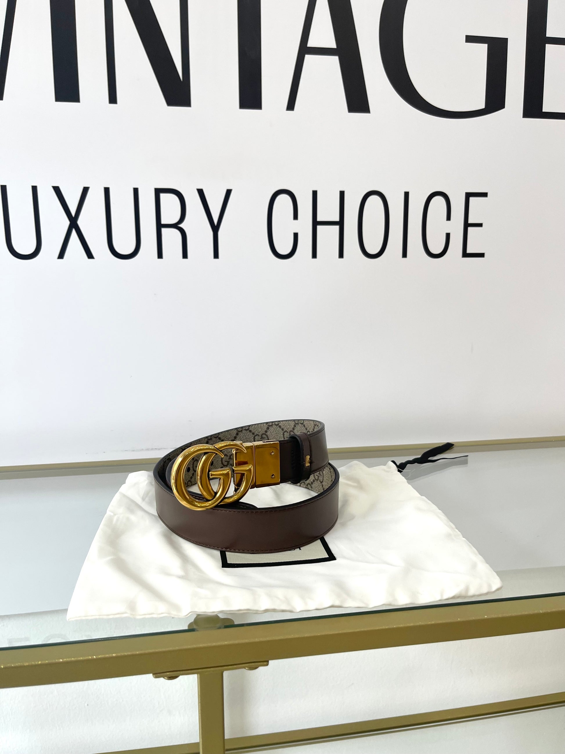 Cintura reversibile GG Marmont Supreme 3 cm Gucci