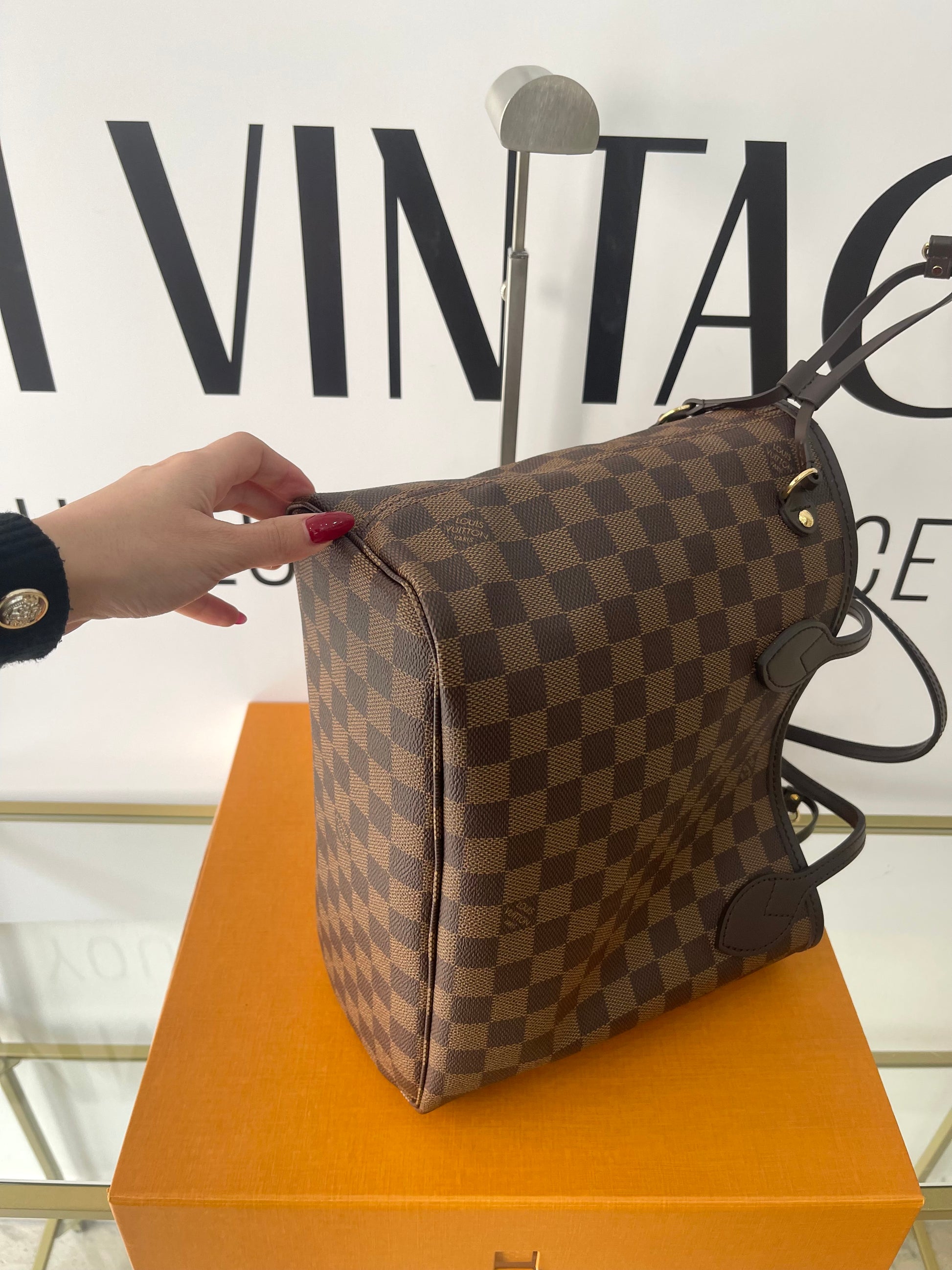 Borsa Neverfull PM Damier Ébène Louis Vuitton