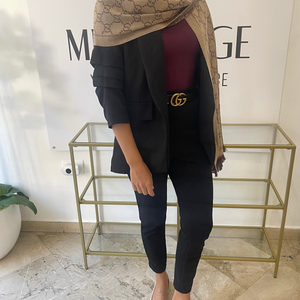 Sciarpa GG jacquard sabbia/marrone Gucci