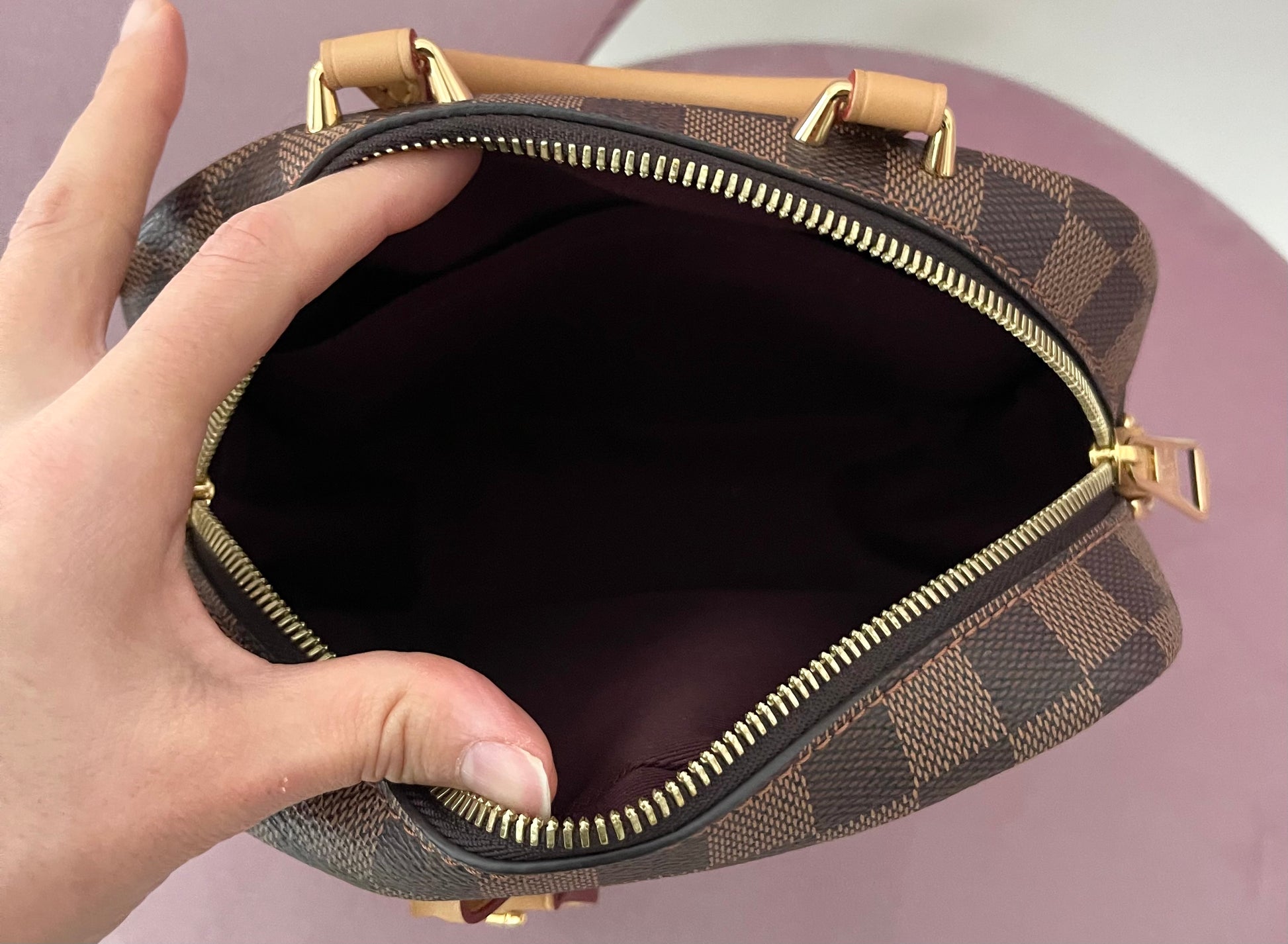 Borsa Valisette Souple BB Damier Ebène Louis Vuitton