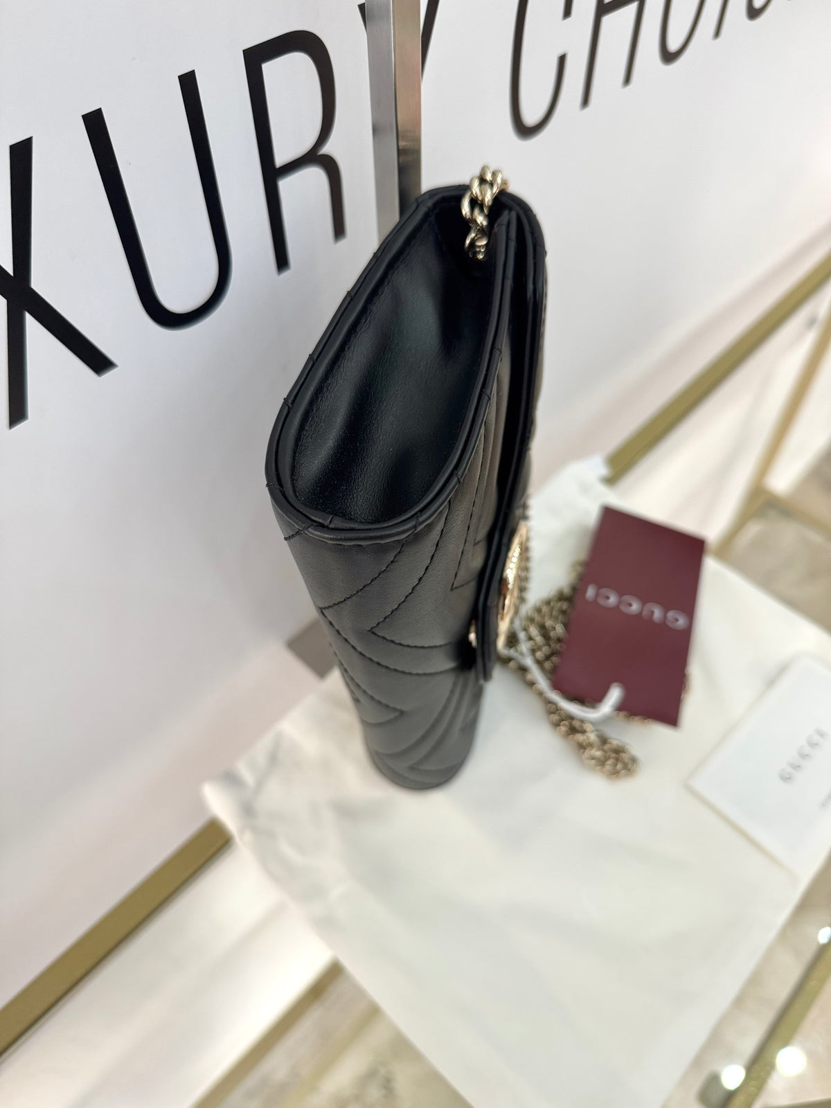Wallet On Chain Marmont GG hw oro Gucci