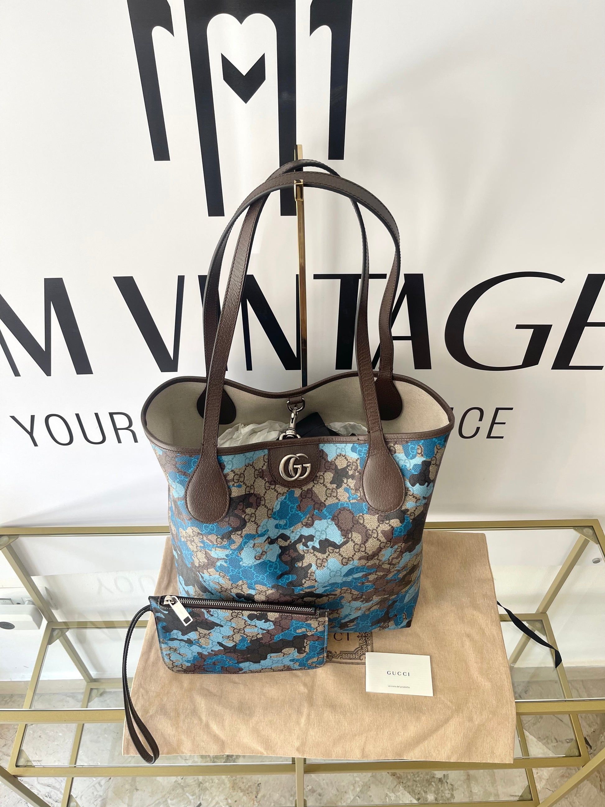 Borsa Shopping Camouflage GG Supreme Gucci