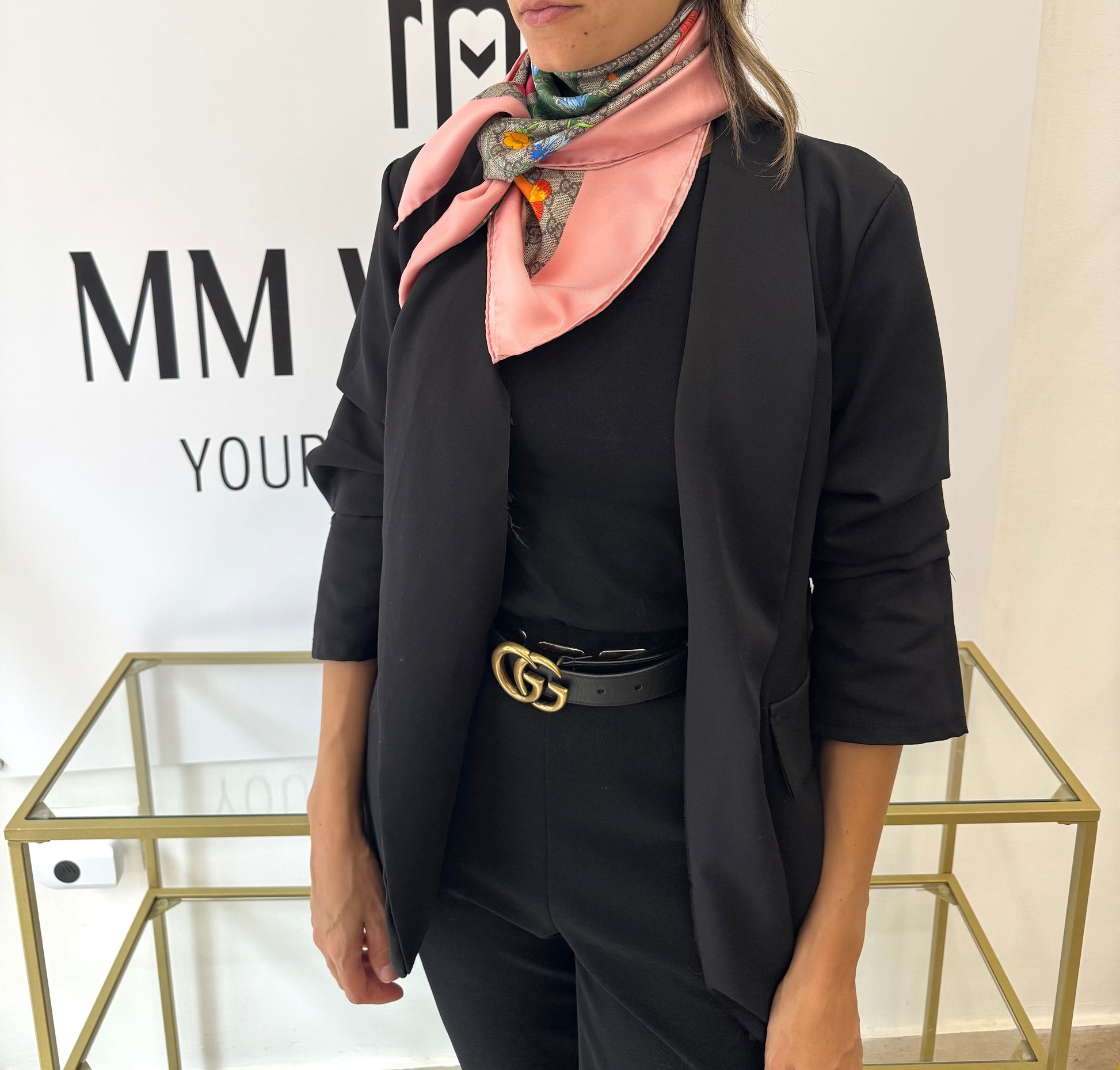 Stola in twill di seta Flora Gucci