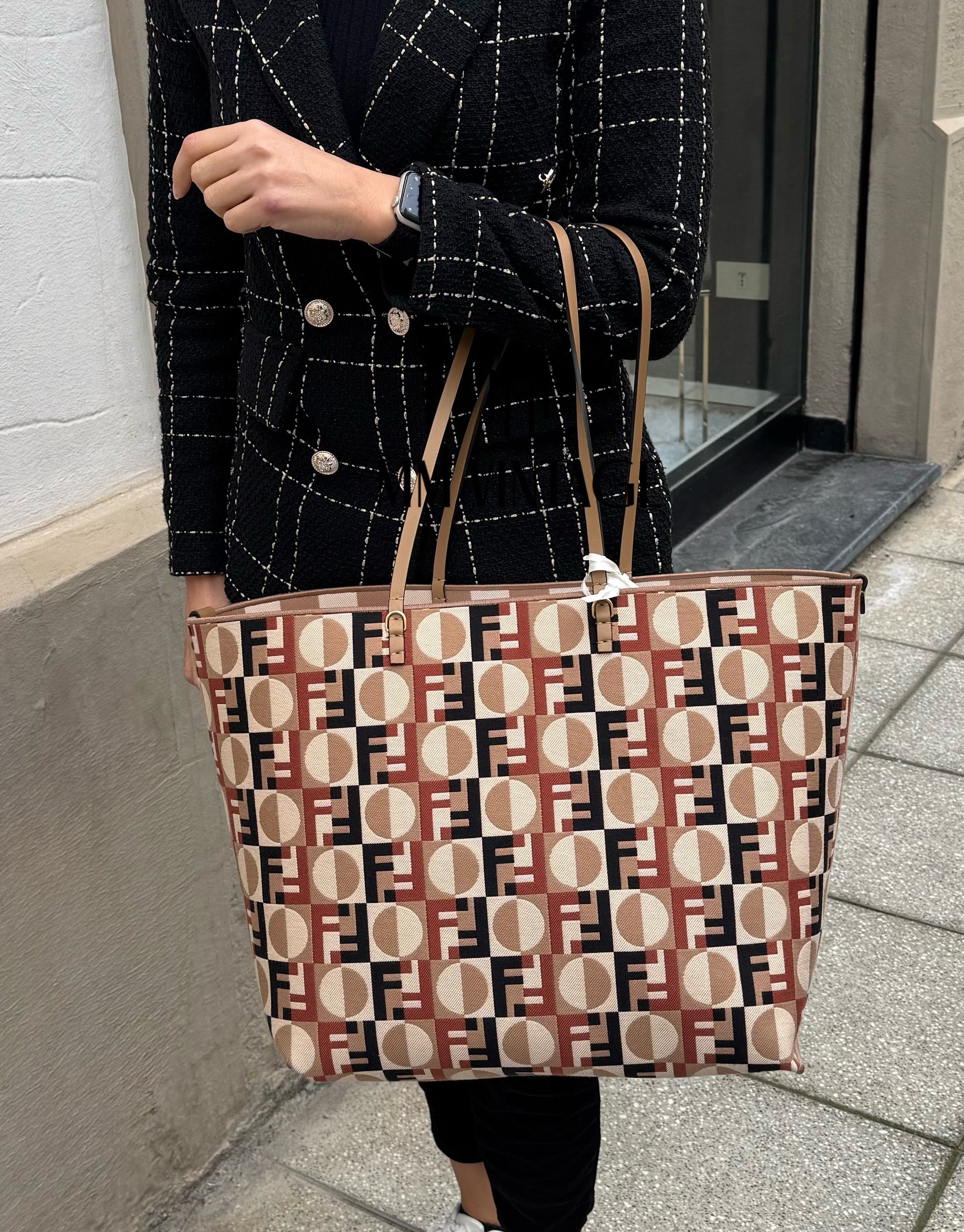 Borsa Shopping Roll Large Reversibile Fendi