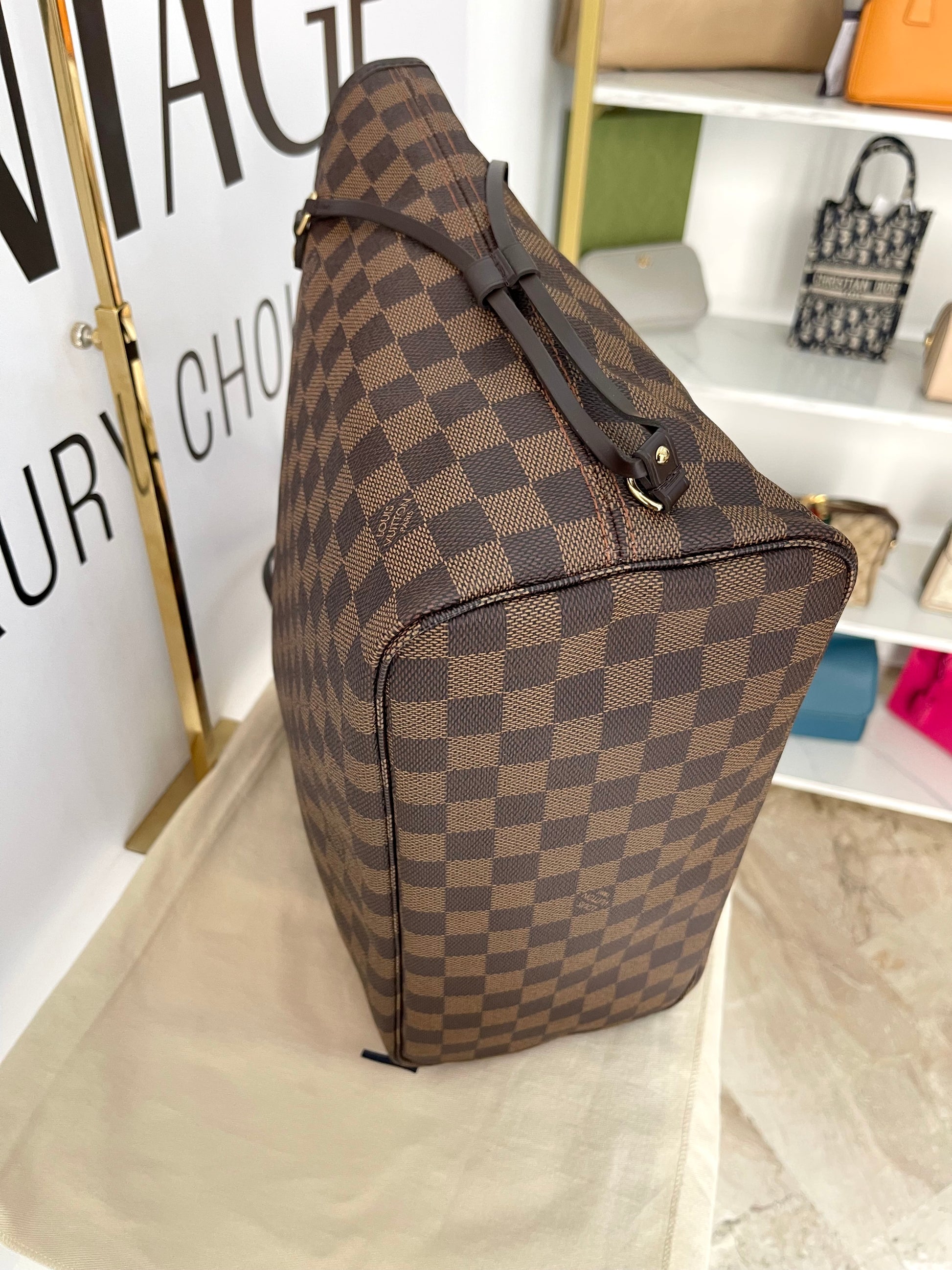 Borsa Neverfull MM Damier Ebène Louis Vuitton