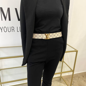 Cintura LV Initiales Damier Azur Louis Vuitton