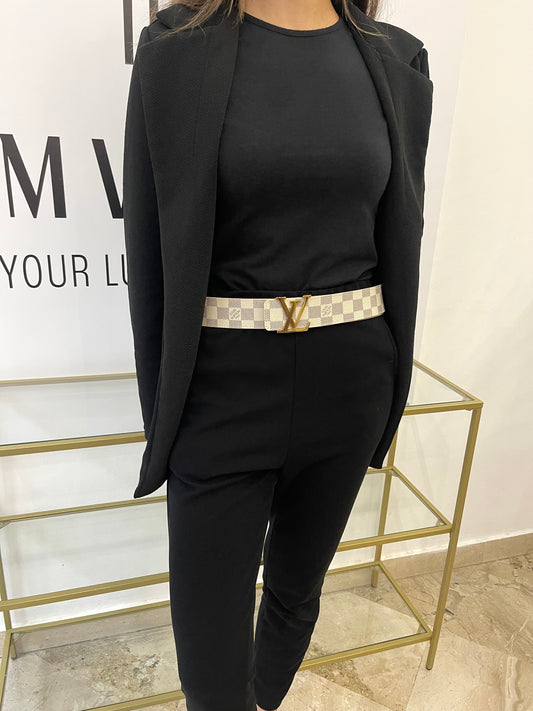 Cintura LV Initiales Damier Azur Louis Vuitton