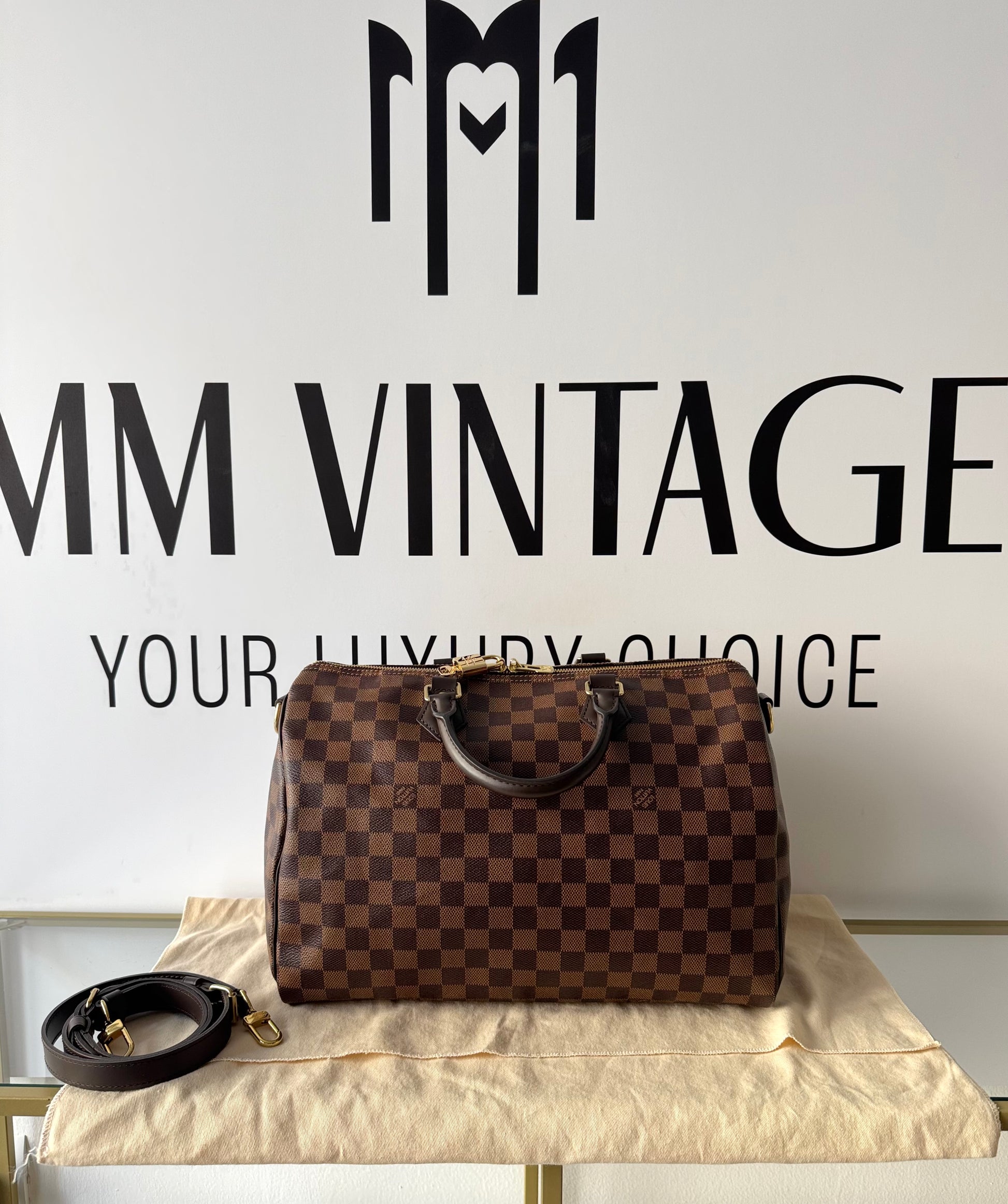 Borsa Speedy Bandoulière 35 Damier Ébène Louis Vuitton